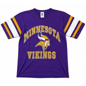 Vintage Logo 7 Minnesota Vikings Jersey Tee USA‎ Made Purple NFL Shirt M